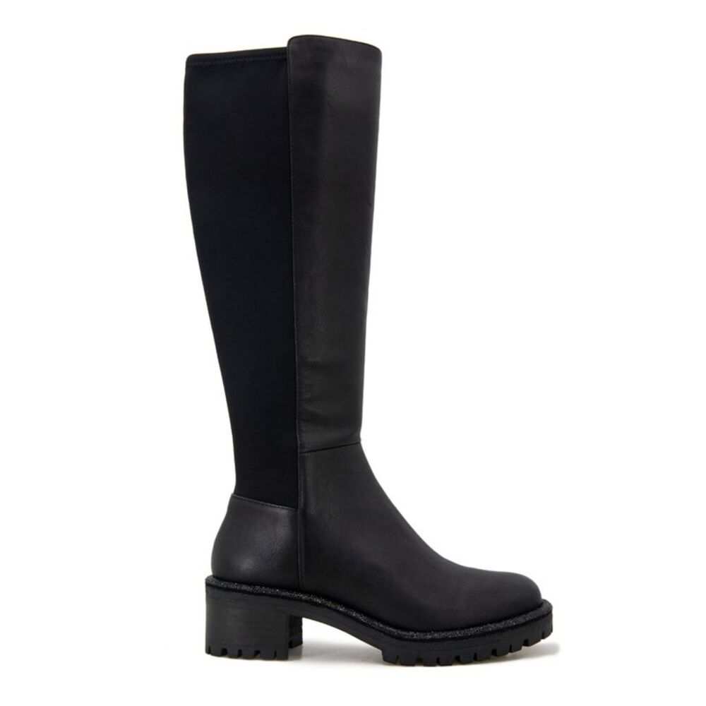 REACTION KENNETH COLE Womens Black Back Panel Welt Tate Jewel Riding Boot 7 - Picture 3 of 4